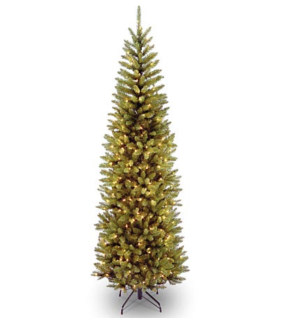 6.5’ Pre-lit Kingswood Fir Pencil Artificial Christmas Tree –clear Lights